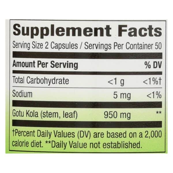 Nature's Way - Gotu Kola Herb - 100 Capsules - Image 2