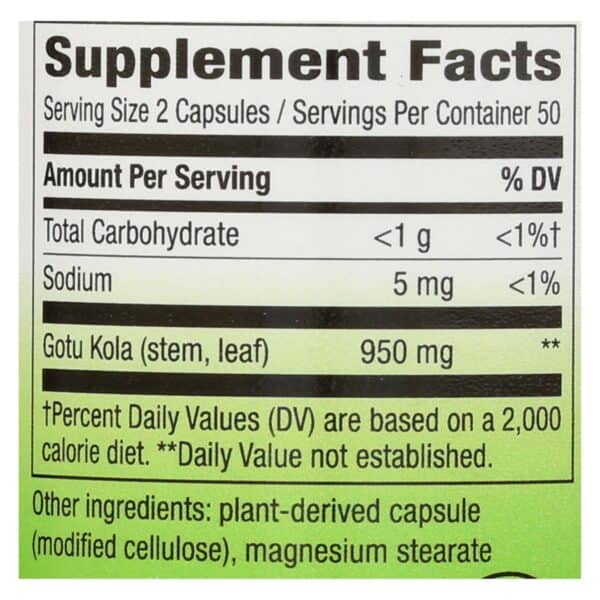 Nature's Way - Gotu Kola Herb - 100 Capsules - Image 3