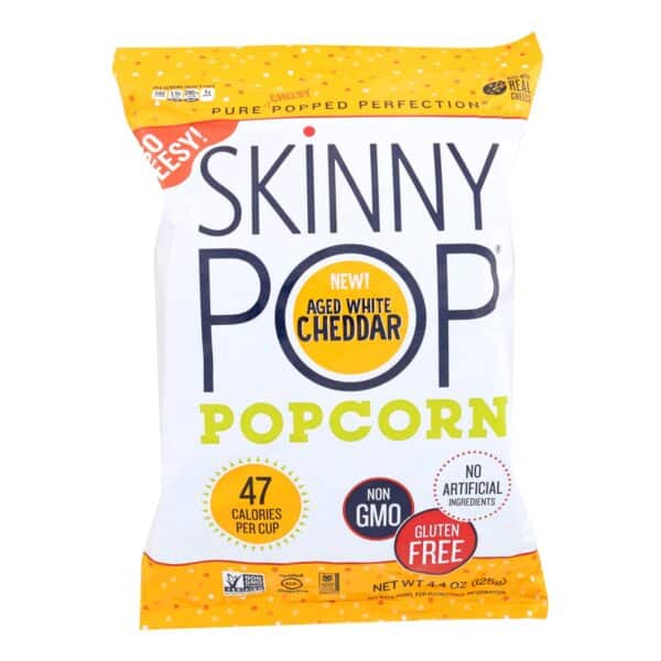 Skinnypop Popcorn Popcorn - Aged White Cheddar - Case of 12 - 4.4 oz - Image 3