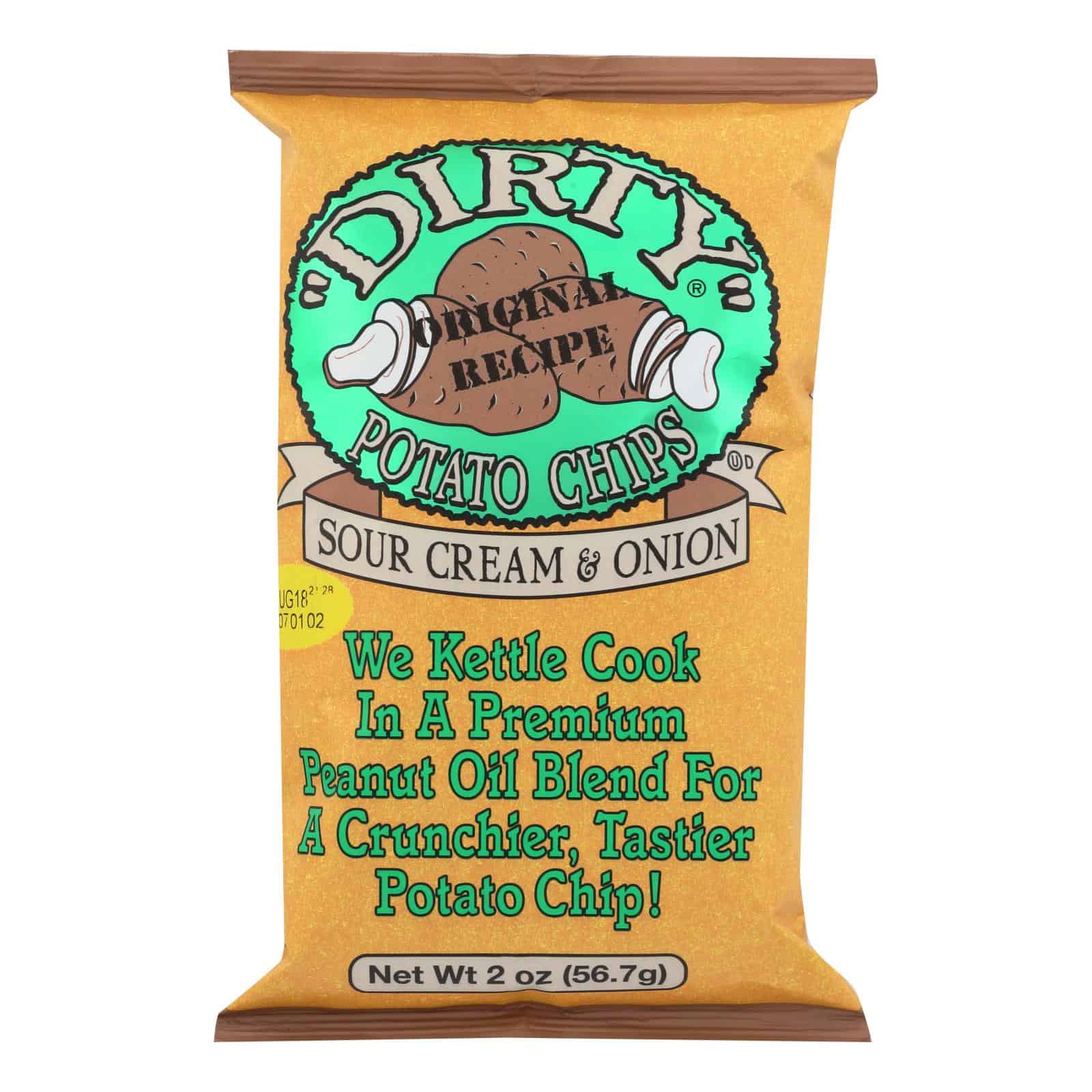 Dirty Chips - Potato Chips - Sour Cream and Onion - Case of 25 - 2 oz. - Image 3