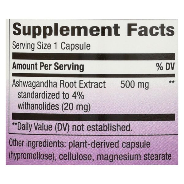 Nature's Way - Standardized Ashwagandha - 60 Vegetarian Capsules - Image 2