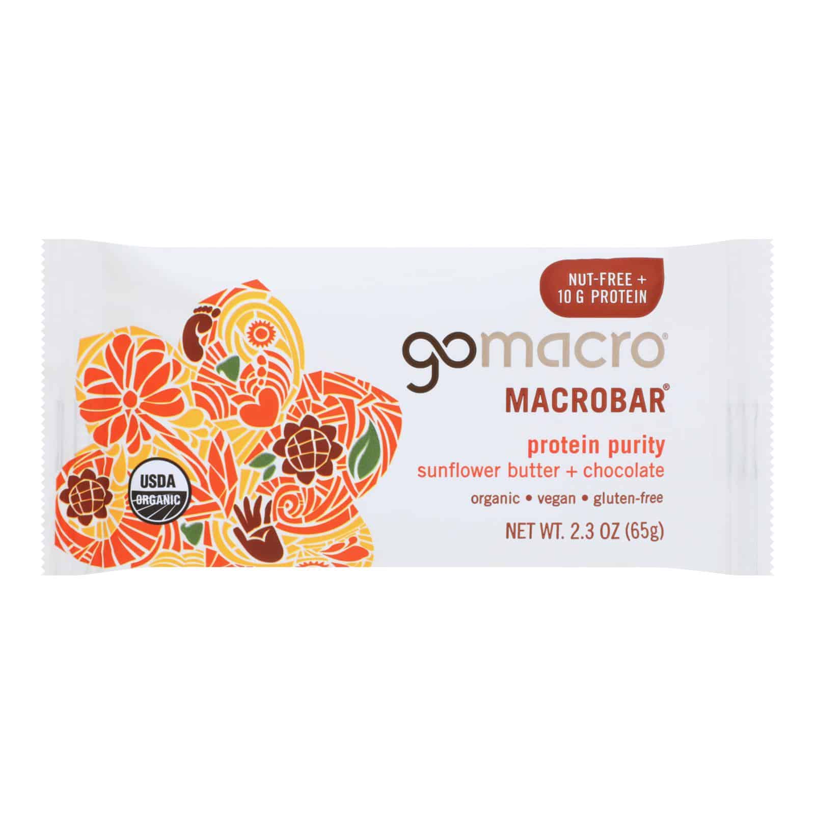 GoMacro Organic Macrobar - Sunflower Butter and Chocolate - 2.3 oz Bars - Case of 12 - Image 2