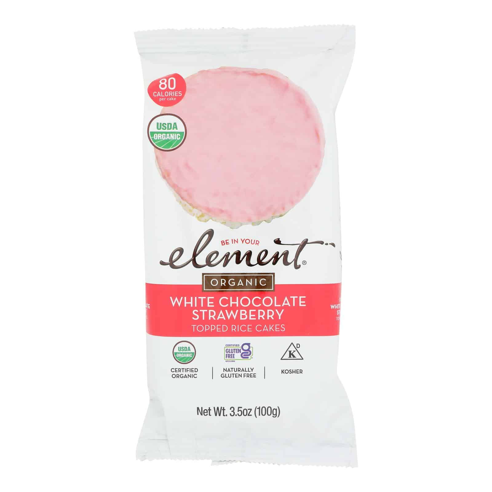 Element Organic Dipped Rice Cakes - Strawberry'N'Cream - Case of 6 - 3.5 oz - Image 3