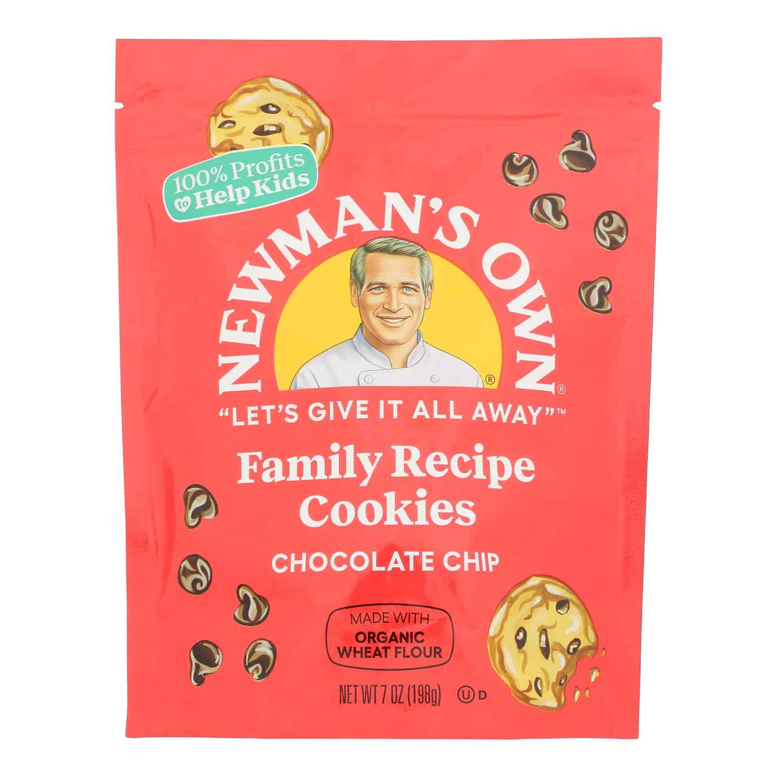 Newman's Own Organics Cookies - Chocolate Chip - Case of 6 - 7 oz.
