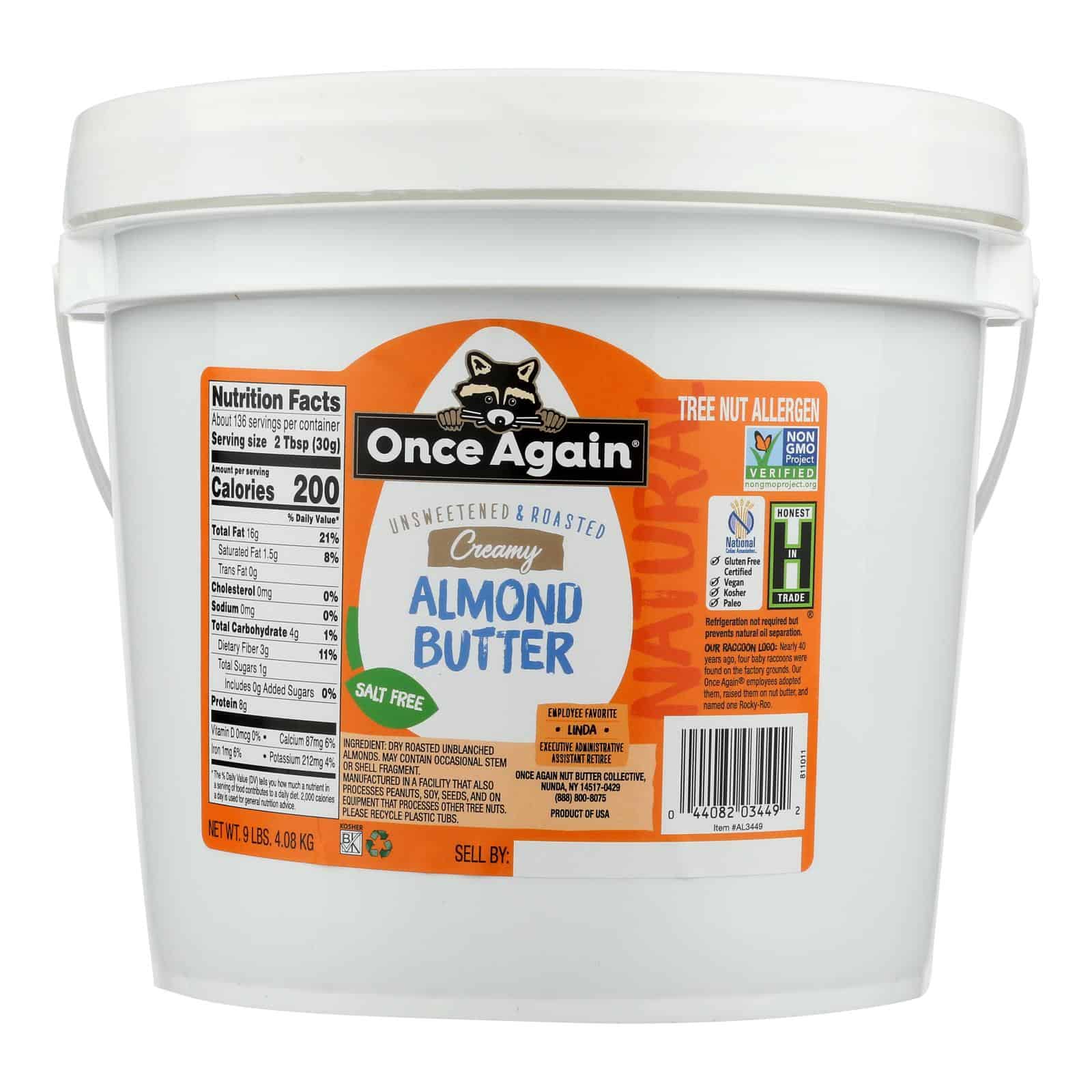 Once Again Almond Butter Smooth - Single Bulk Item - 9LB - Image 2