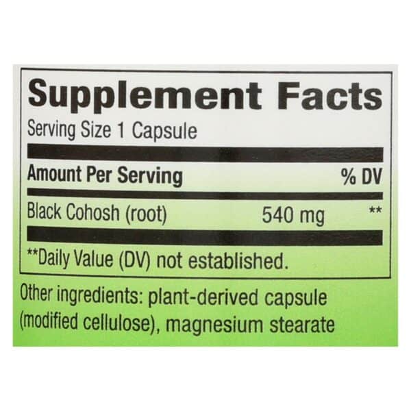 Nature's Way - Black Cohosh Root - 100 Capsules - Image 2