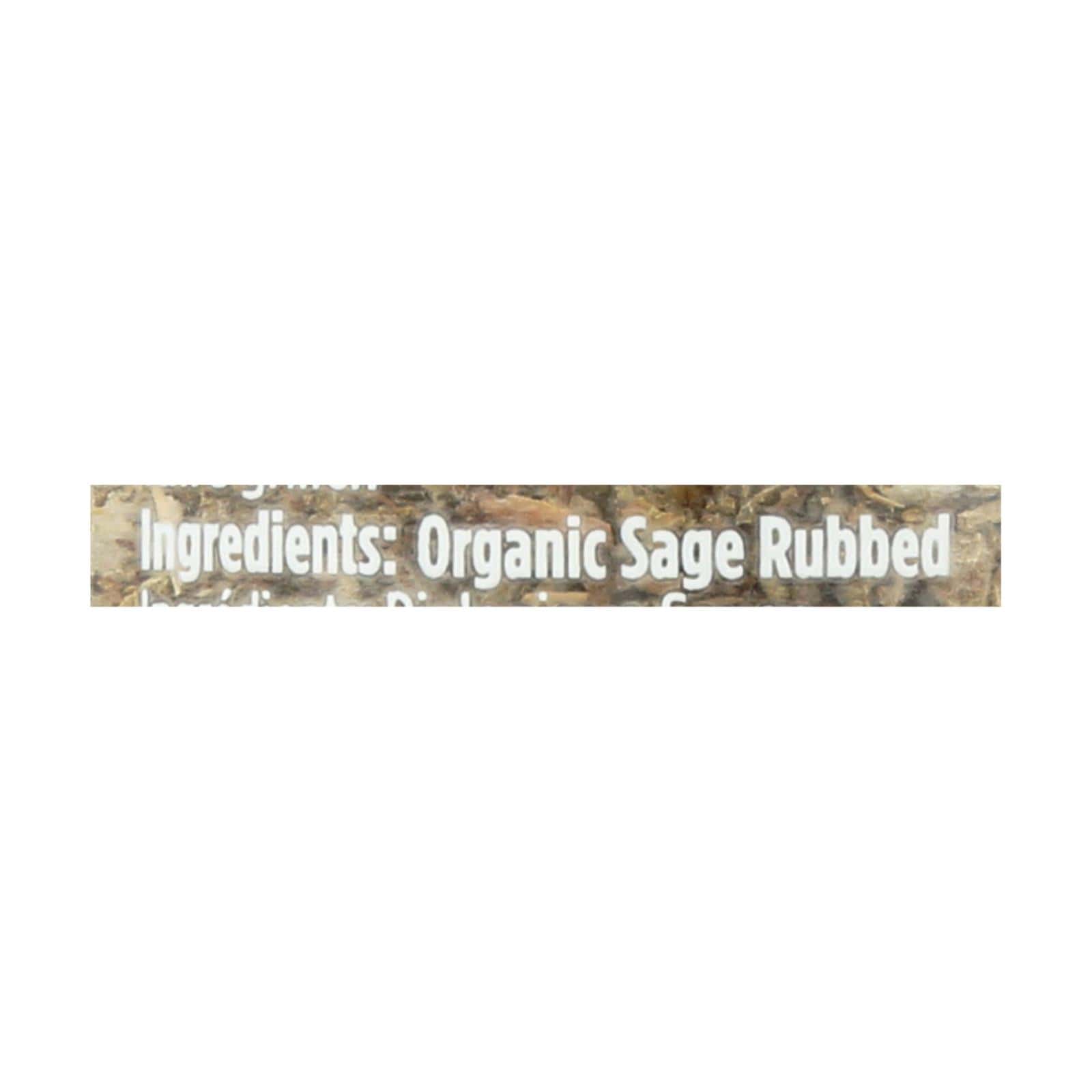 Spicely Organics - Organic Sage - Rubbed - Case of 3 - 0.4 oz.