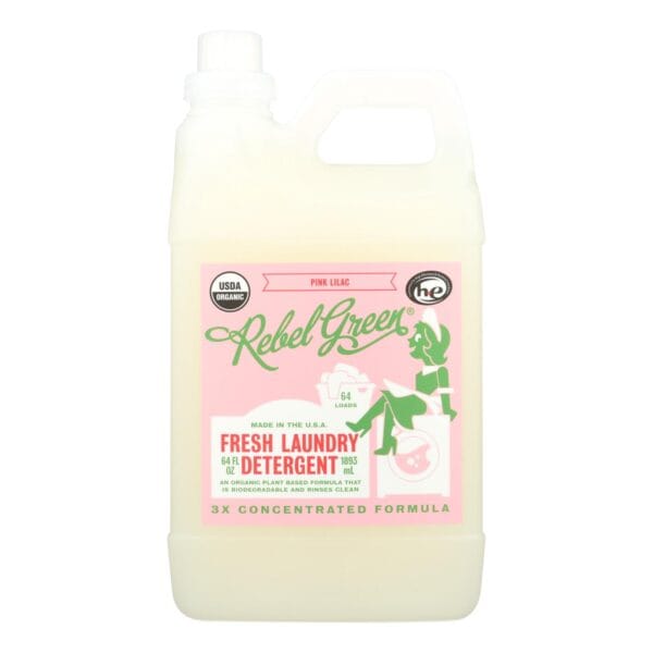 Rebel Green - Fresh Laundry Detergent - Pink Lilac - Case of 4 - 64 fl oz. - Image 2