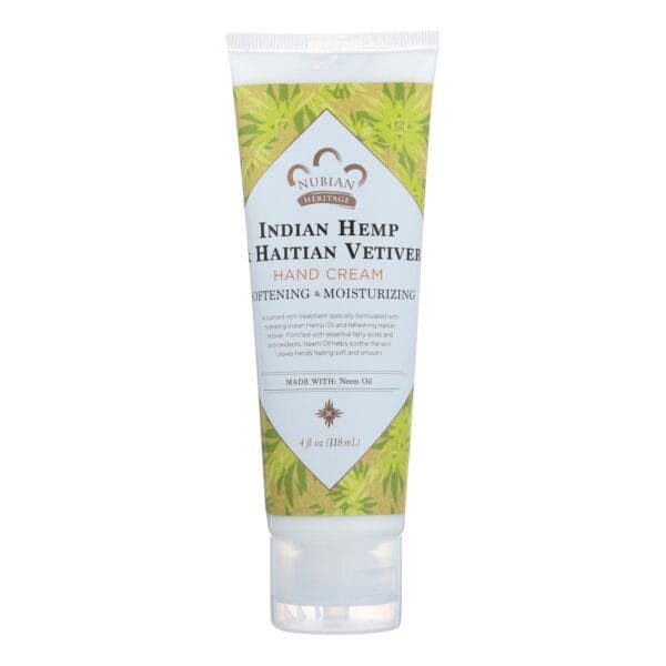 Nubian Heritage Hand Cream Indian Hemp And Haitian Vetiver - 4 oz - Image 2