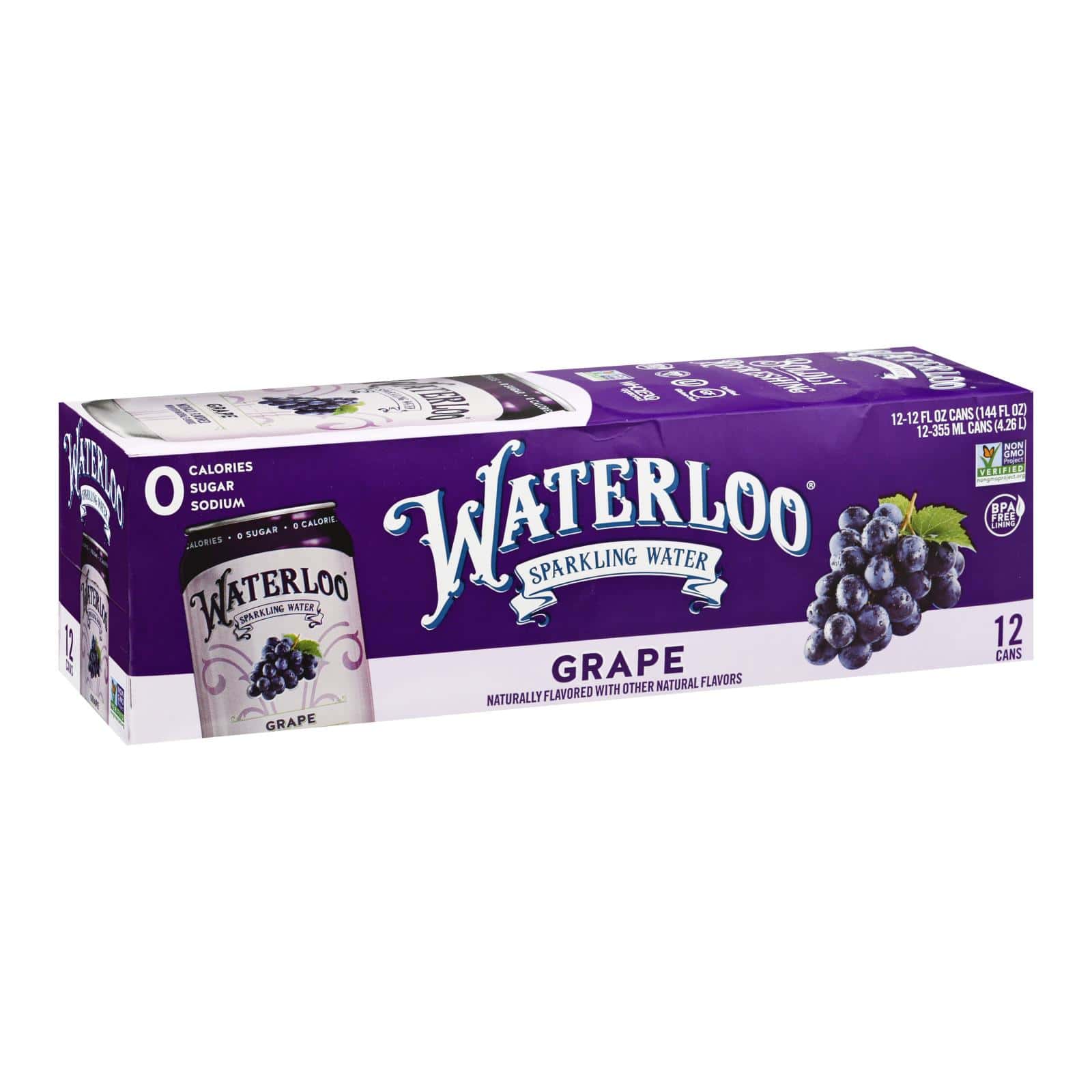 Waterloo - Sparkling Water Grape - Case of 2 - 12/12 FZ - Image 2