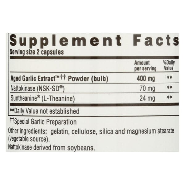 Kyolic - Aged Garlic Extract Blood Pressure Health Formula 109 - 80 Capsules - Image 2