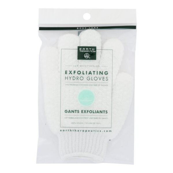 Earth Therapeutics Hydro Gloves - Exfoliating - White - 1 Pair
