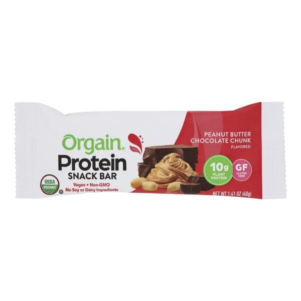 Orgain Organic Protein Bar - Peanut Butter Chocolate Chunk - Case of 12 - 1.41 OZ - Image 2