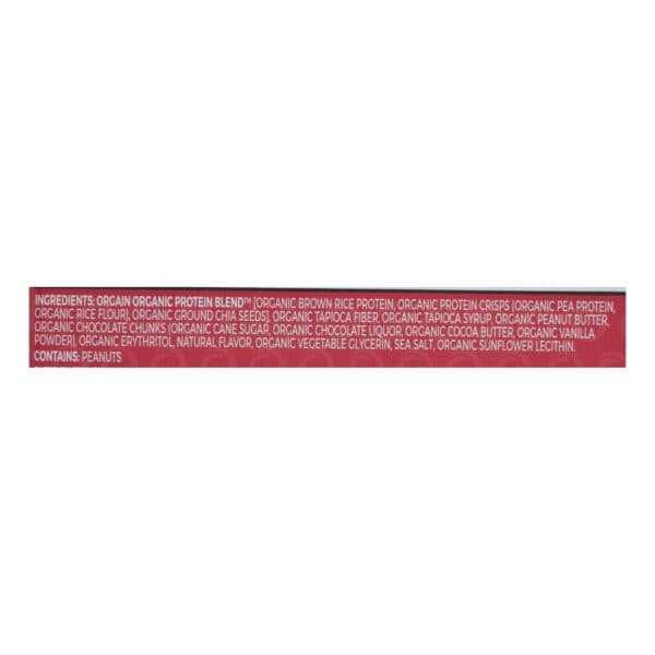 Orgain Organic Protein Bar - Peanut Butter Chocolate Chunk - Case of 12 - 1.41 OZ