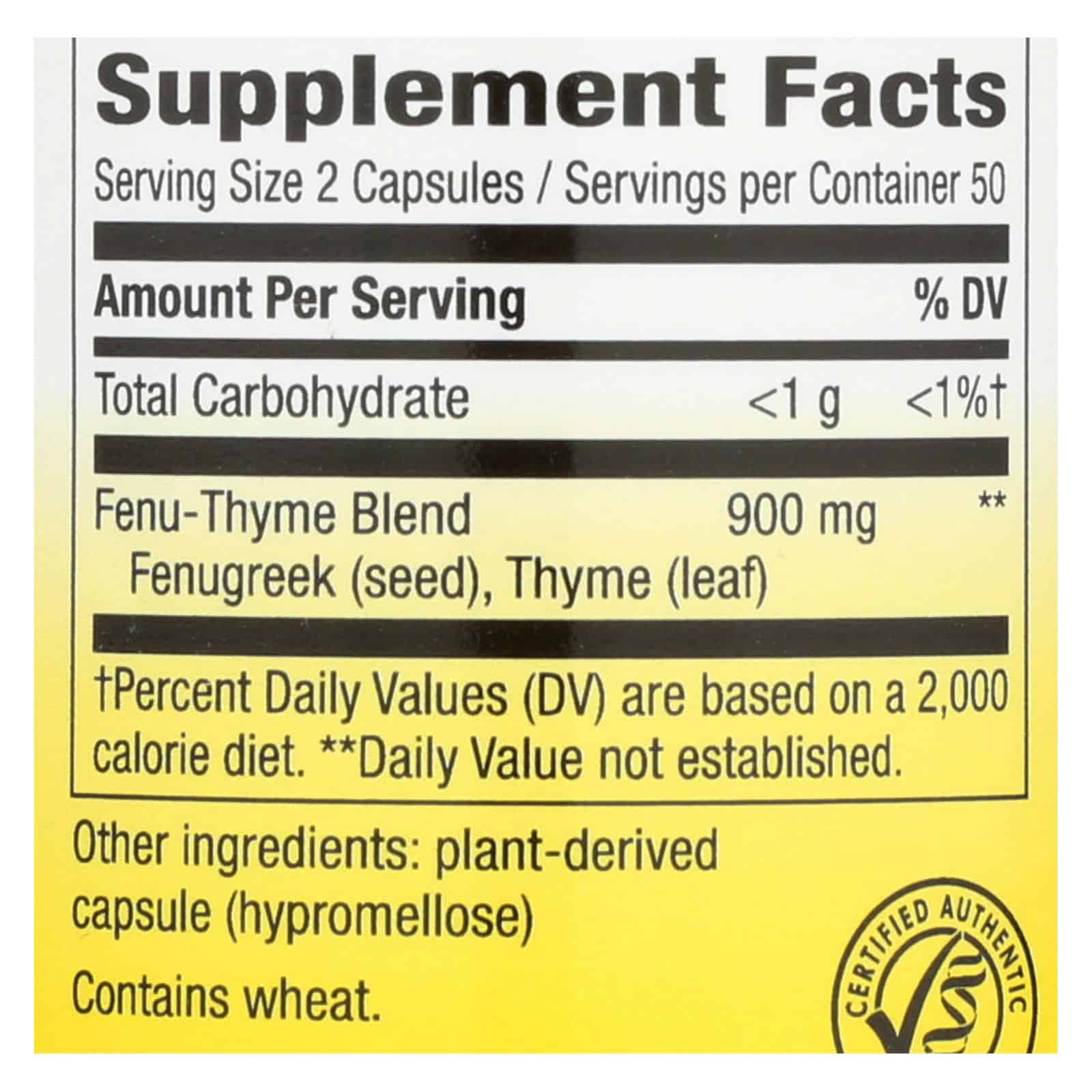 Nature's Way - Fenu-Thyme - 100 Capsules - Image 3