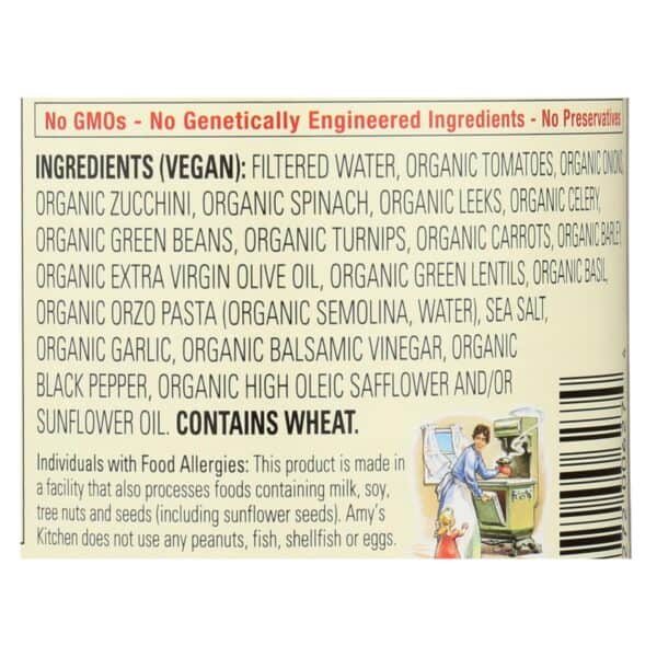 Amy's - Organic Hearty Vegetable Minestrone Soup - Case of 12 - 14.1 oz - Image 2