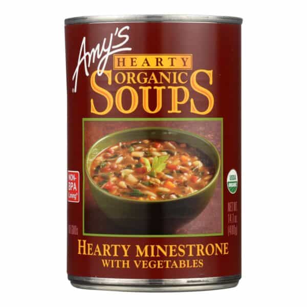Amy's - Organic Hearty Vegetable Minestrone Soup - Case of 12 - 14.1 oz - Image 3