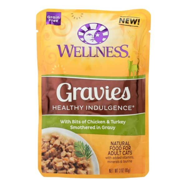 Wellness Pet Products Cat Food - Gravies with Bits of Chicken and Turkey Smothered In Gravy - Case of 24 - 3 oz. - Image 2
