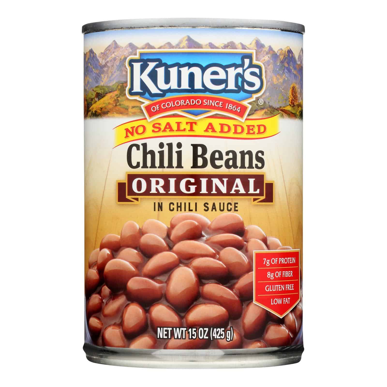 Kuner No Salt Added Chili Beans In Chili Sauce - Case of 12 - 15 OZ