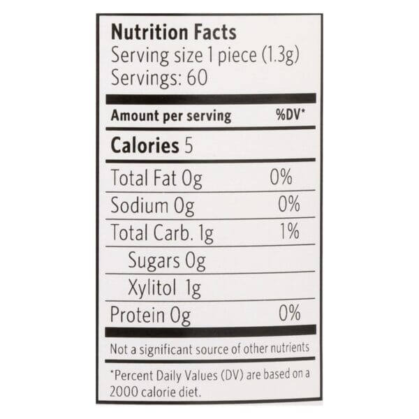XyliChew Chewing Gum - Sugar Free Peppermint - 60 Piece Jar - Case of 4 - Image 2