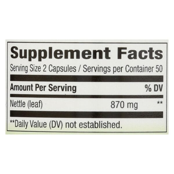 Nature's Way - Nettle Leaf - 100 Capsules - Image 3