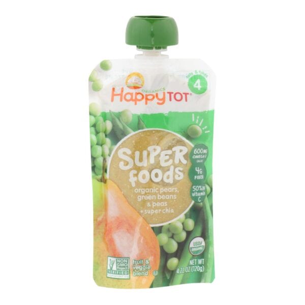 Happy Tot Toddler Food - Organic - Stage 4 - Green Beans Pear and Pea - 4.22 oz - case of 16 - Image 3