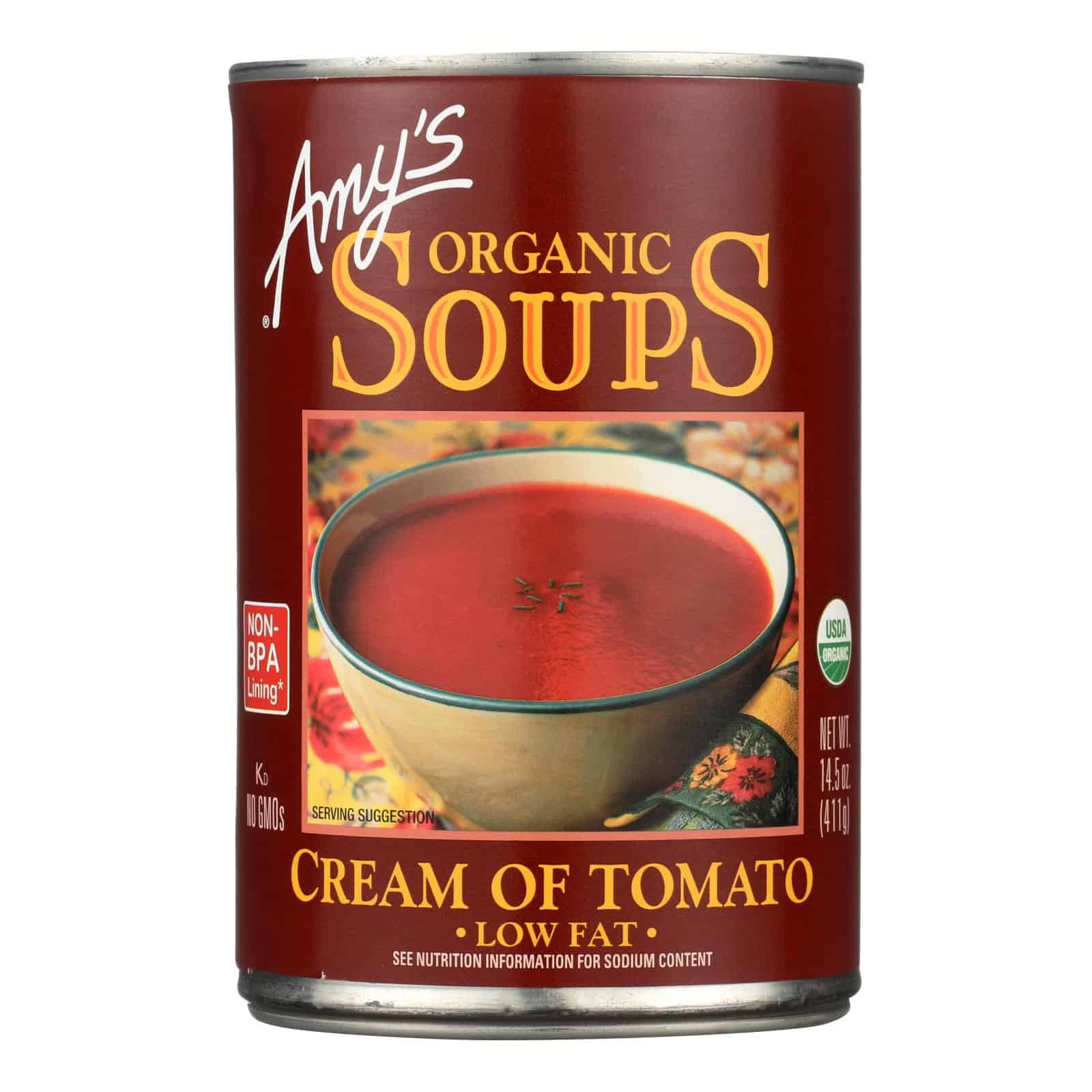 Amy's - Organic Low Fat Cream of Tomato Soup - Case of 12 - 14.5 oz - Image 2