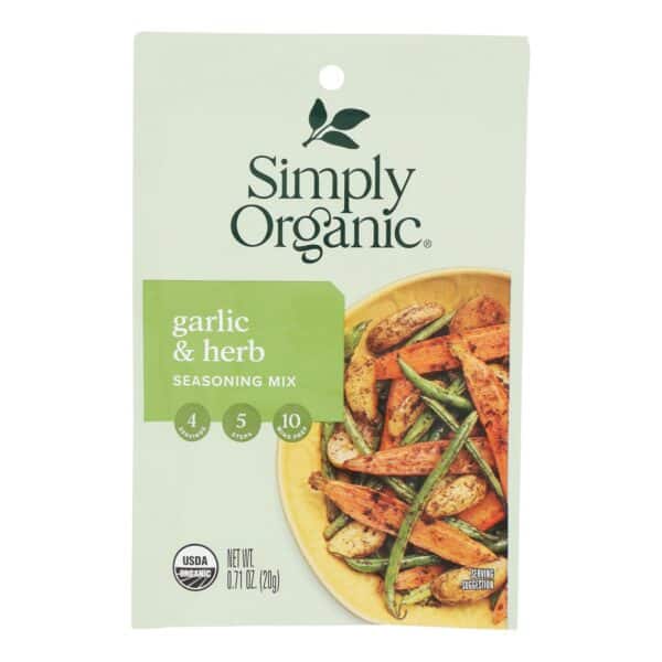 Simply Organic Vegetable Seasoning Mix - Organic - Garlic and Herb - .71 oz - Case of 12 - Image 3
