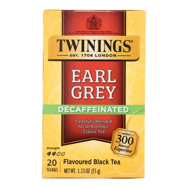 Twinings Tea Earl Grey Tea - Decaffeinated - Case of 6 - 20 Bags