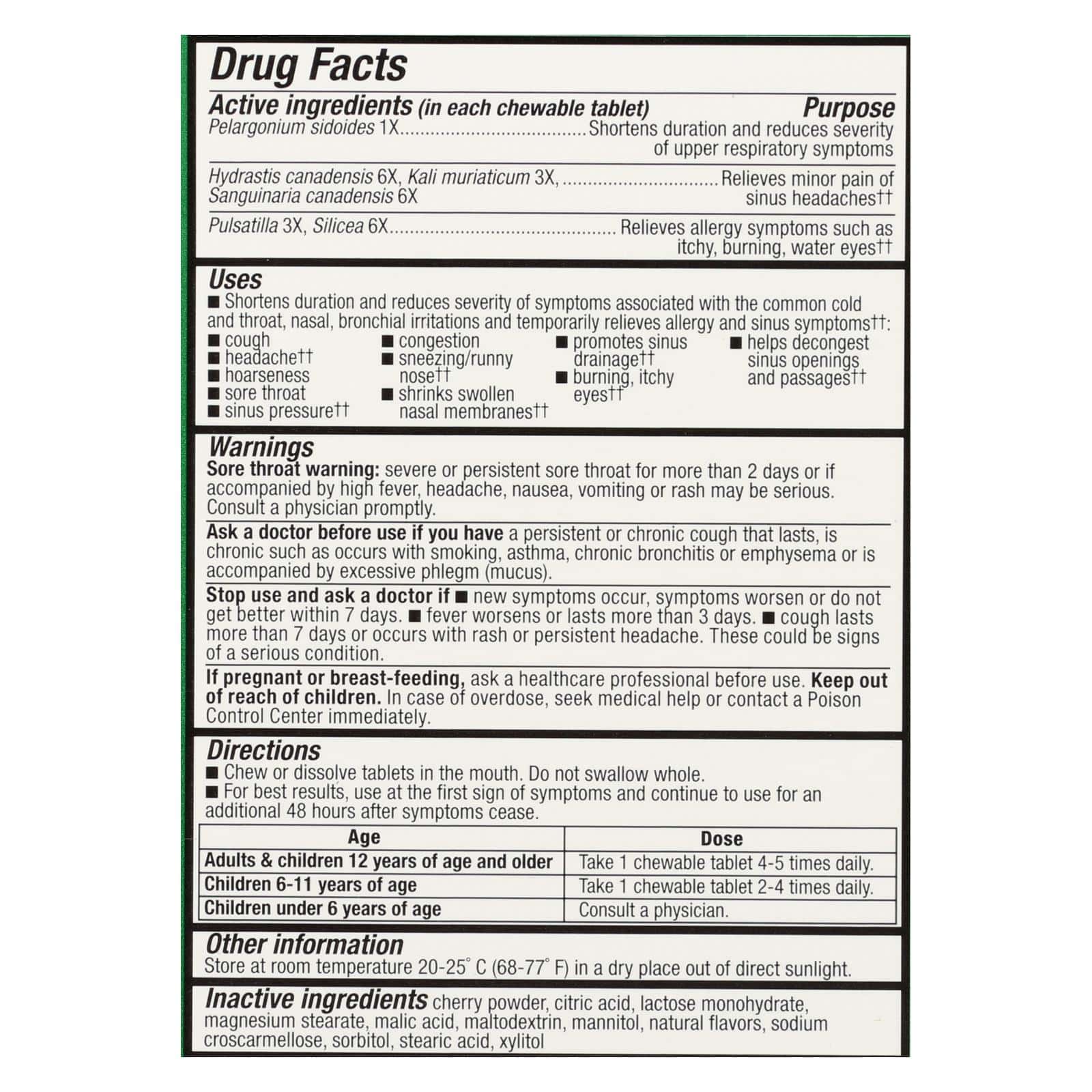 Nature's Way - Umcka Allergy & Sinus - 1 Each - 20 TAB - Image 2