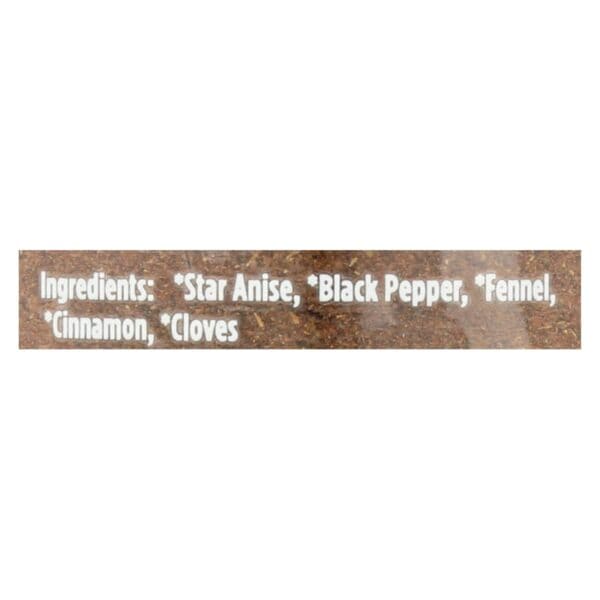 Spicely Organics - Organic Chinese Five Spice - Case of 3 - 1.8 oz.