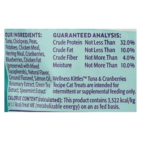 Wellness Pet Products Cat Treat - Kittles - Tuna & Cranberry - Case of 14 - 2 oz - Image 3
