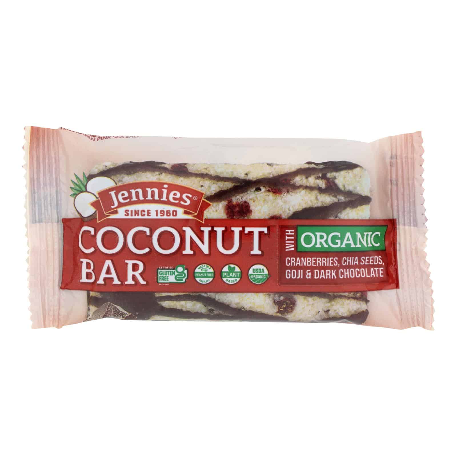 Jennie's Organic Goji Moji Raw Coconut Bar - Case of 12 - 1.5 oz. - Image 2