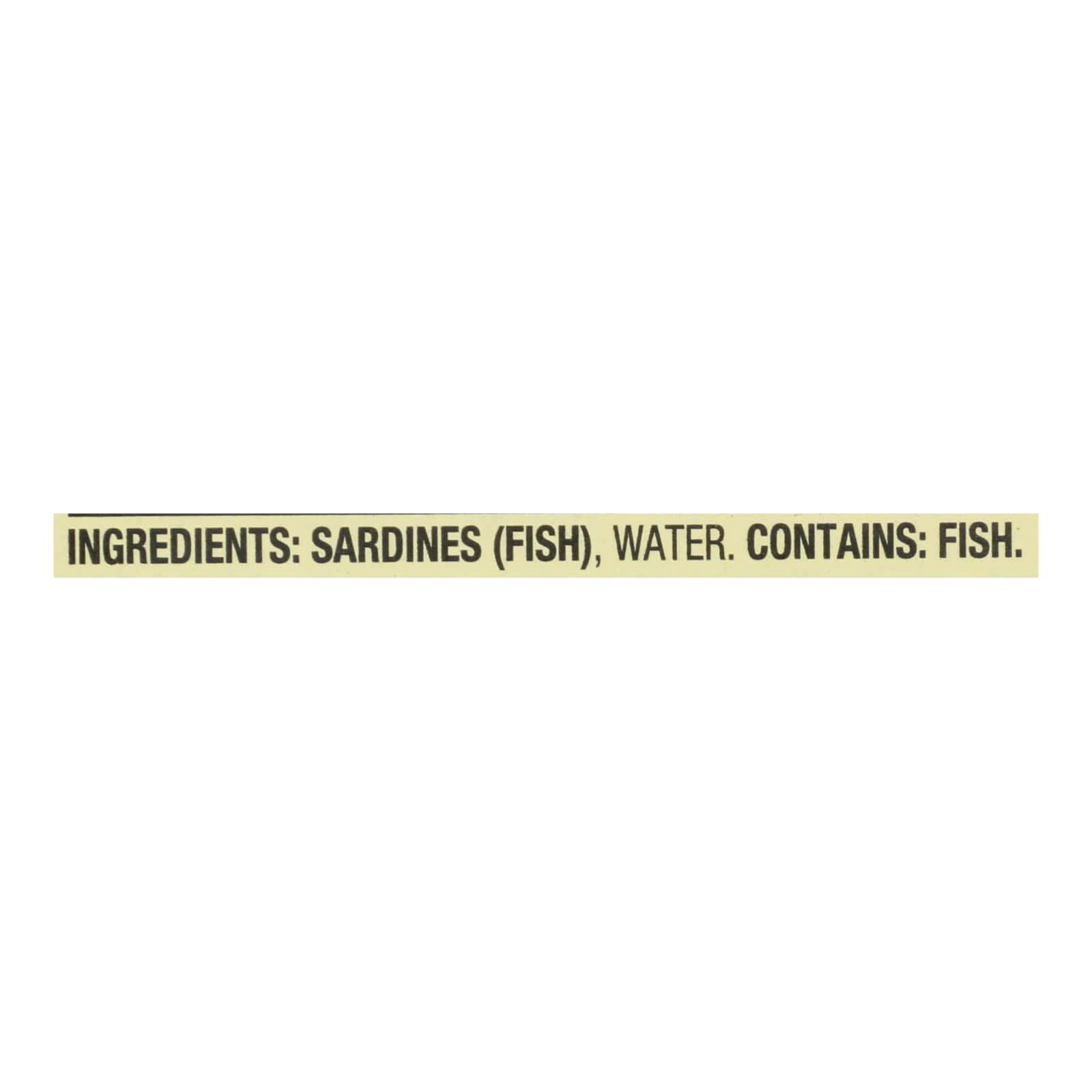 Season Brand Sardines in Water - No Salt Added - Case of 12 - 4.375 oz. - Image 2