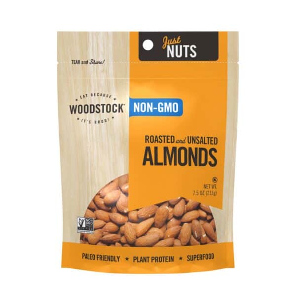 Woodstock Non-GMO Almonds, Roasted and Unsalted - Case of 8 - 7.5 OZ - Image 3