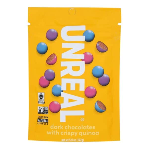 Unreal - Crispy Quinoa Chocolate Gems - Dark Chocolate - Case of 6 - 5 oz. - Image 2