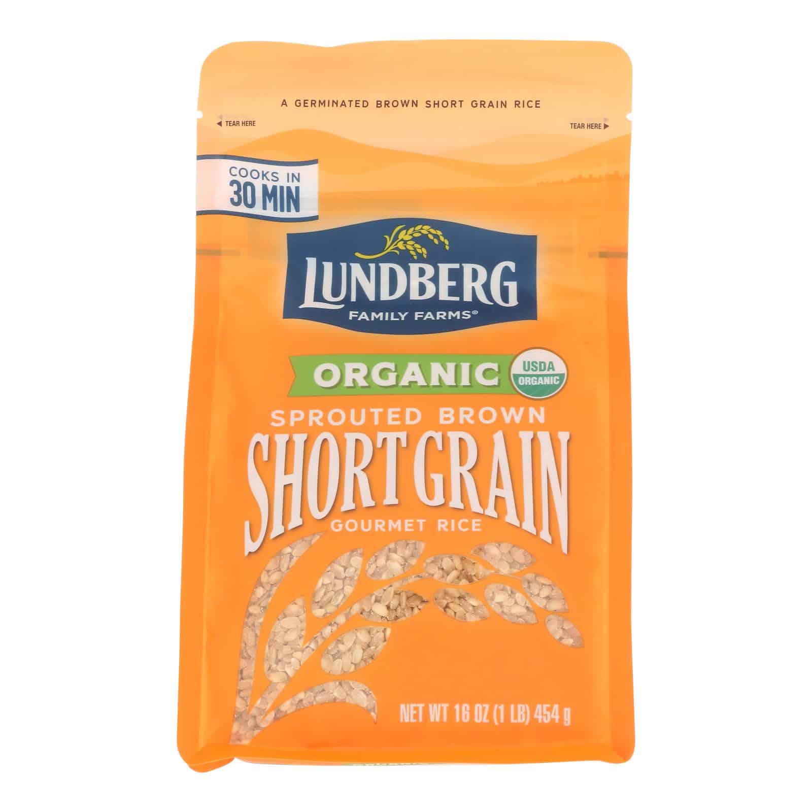 Lundberg Family Farms Sprouted Short Brown Rice - Case of 6 - 1 lb.