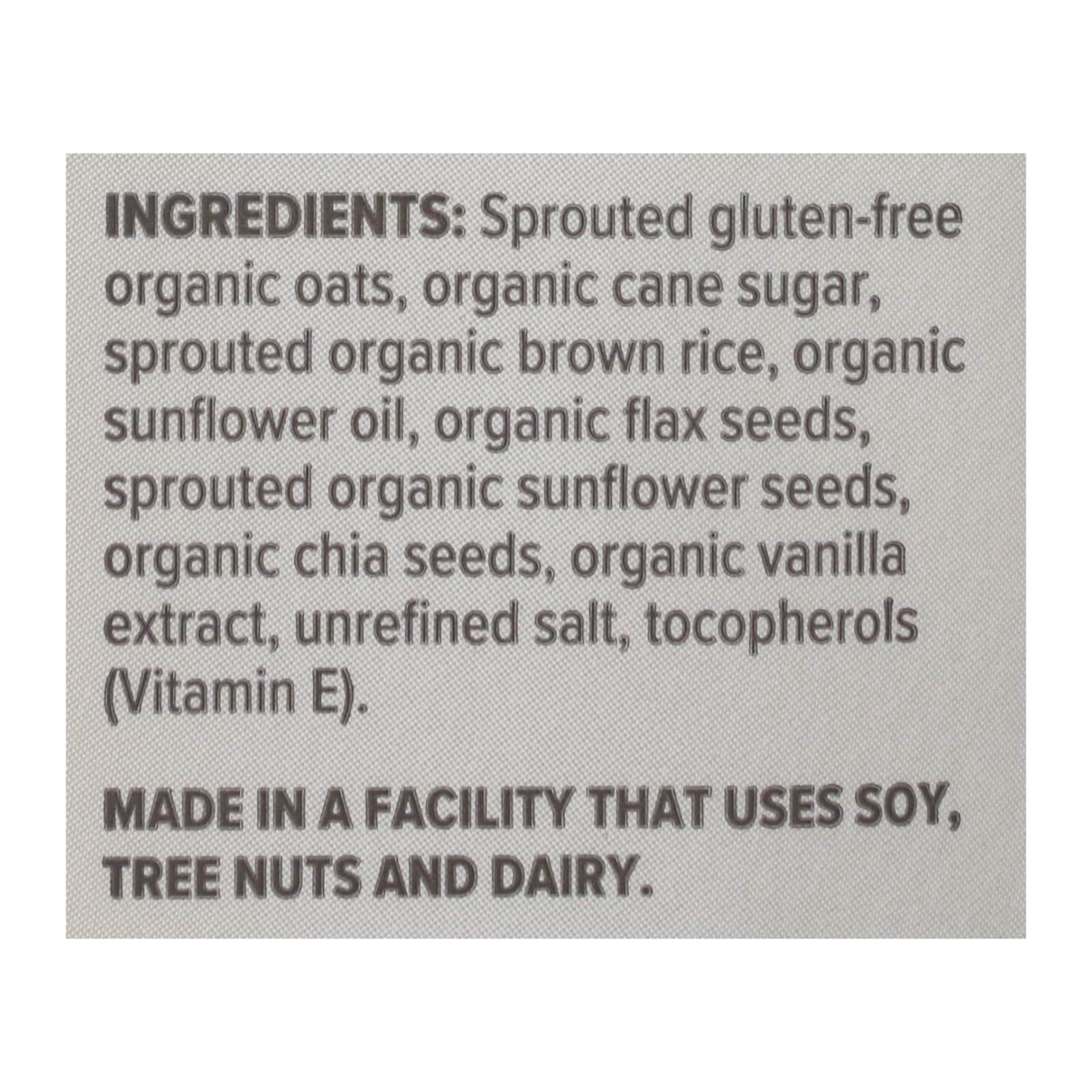 One Degree Organic Foods Sprouted Oat Granola - Vanilla Chia - Case of 6 - 11 oz.