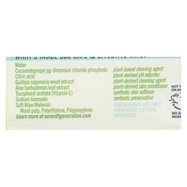 Seventh Generation Baby Wipes - Free and Clear - 64 ct - Case of 12 - Image 2