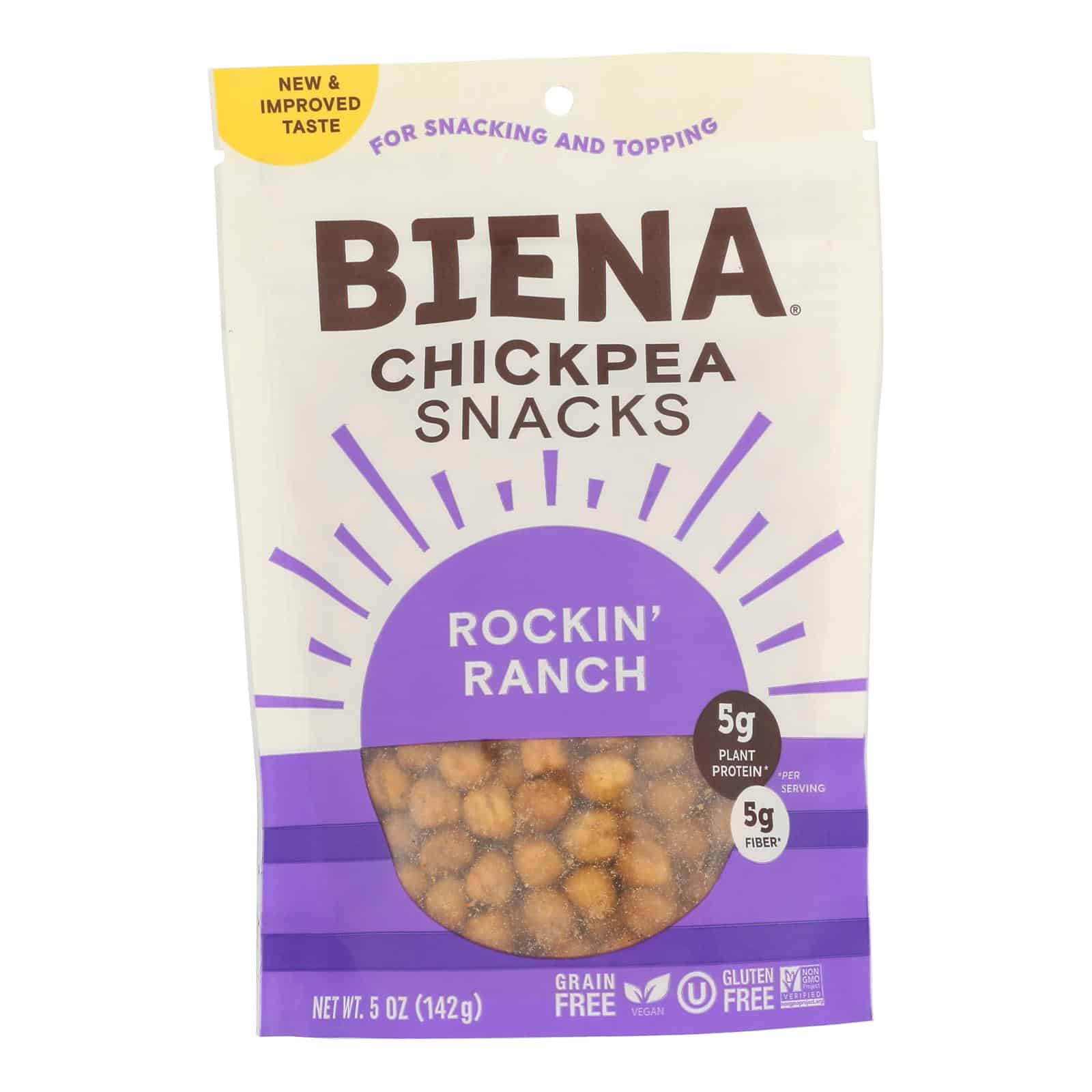 Biena Chickpea Snacks - Rockin' Ranch - Case of 8 - 5 oz. - Image 3