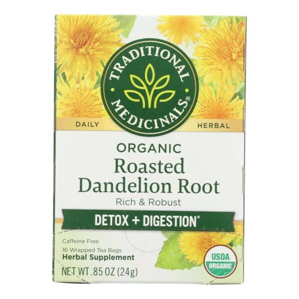 Traditional Medicinals Organic Roasted Dandelion Root Tea - Caffeine Free - 16 Bags - Image 3