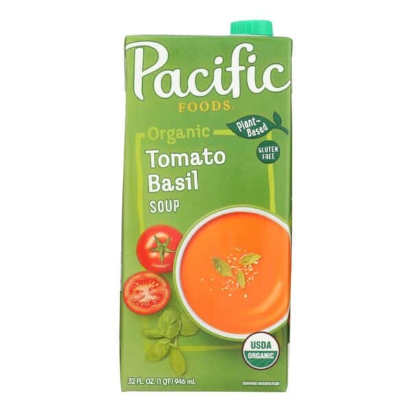 Pacific Natural Foods Tomato Basil Soup - Creamy - Case of 12 - 32 Fl oz.