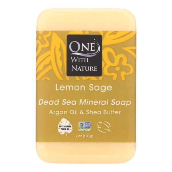 One With Nature Dead Sea Mineral Lemon Verbena Soap - 7 oz - Image 2