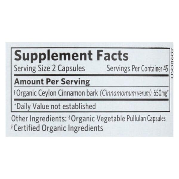 Organic India Organic Herbal Supplement -Cinnamon - 90 VCAP - Image 2