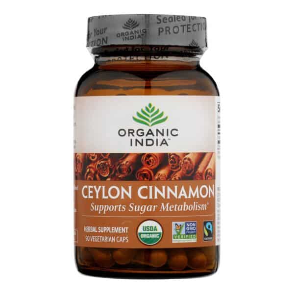 Organic India Organic Herbal Supplement -Cinnamon - 90 VCAP - Image 3