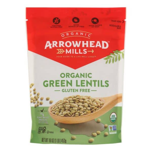 Arrowhead Mills - Organic Green Lentils - Case of 6 - 16 oz.