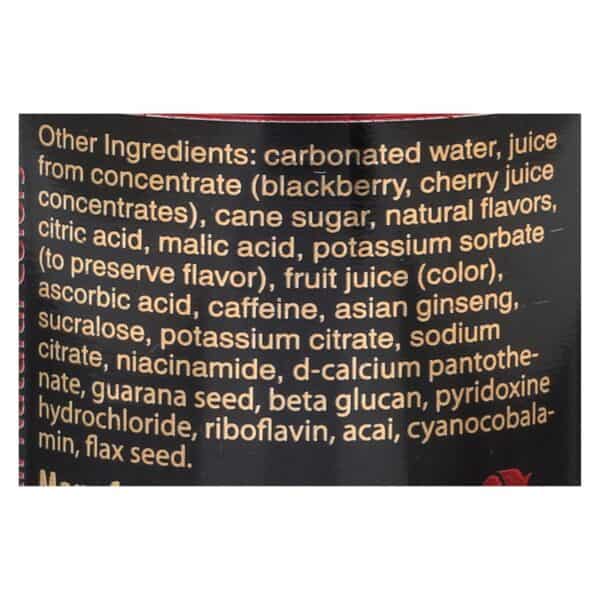Petey's Bing Black B-Vitamins Vitamin C Caffeine & Ginseng Beverage  - Case of 24 - 12 FZ