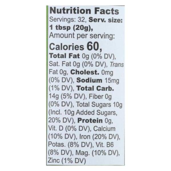 Wholesome Sweeteners Molasses - Organic - Blackstrap - Unsulphured - 16 oz - case of 12 - Image 2
