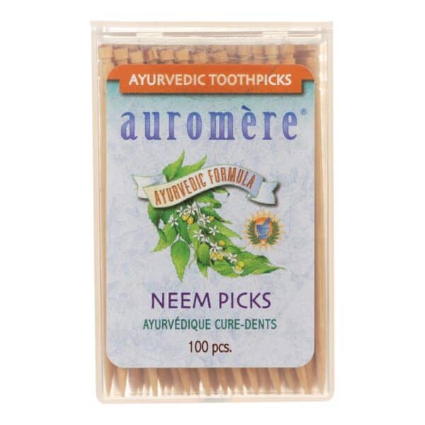 Auromere Ayurvedic Neem Picks - 100 Toothpicks - Case of 12 - Image 2