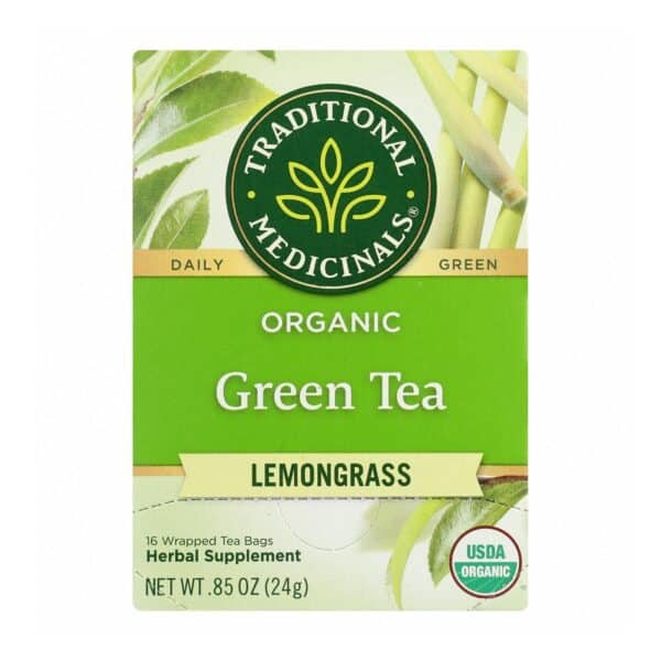 Traditional Medicinals Organic Golden Green Tea - 16 Tea Bags - Case of 6 - Image 3